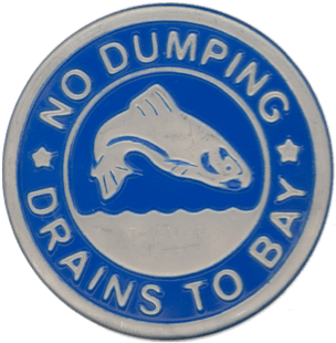 No Dumping Drains to Bay Placard